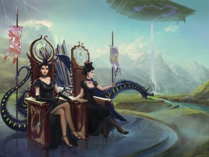 Trimble was once ruled by two queens, Queen Xo of the House of Sevarr and Queen Ghome (Fantasio)