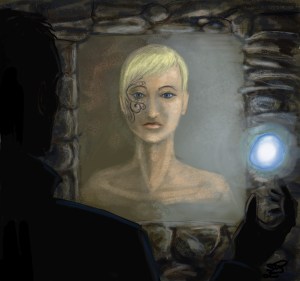 Etching located deep within the Hall of Mirrors possibly depicting the Shadow tech Goddess (Ewelina Dolzycka)