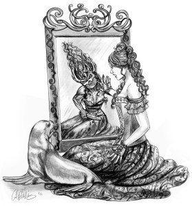 Lady Hathaline of Blanchefort seeing herself as a Killanjo monster. (Carol Phillips)